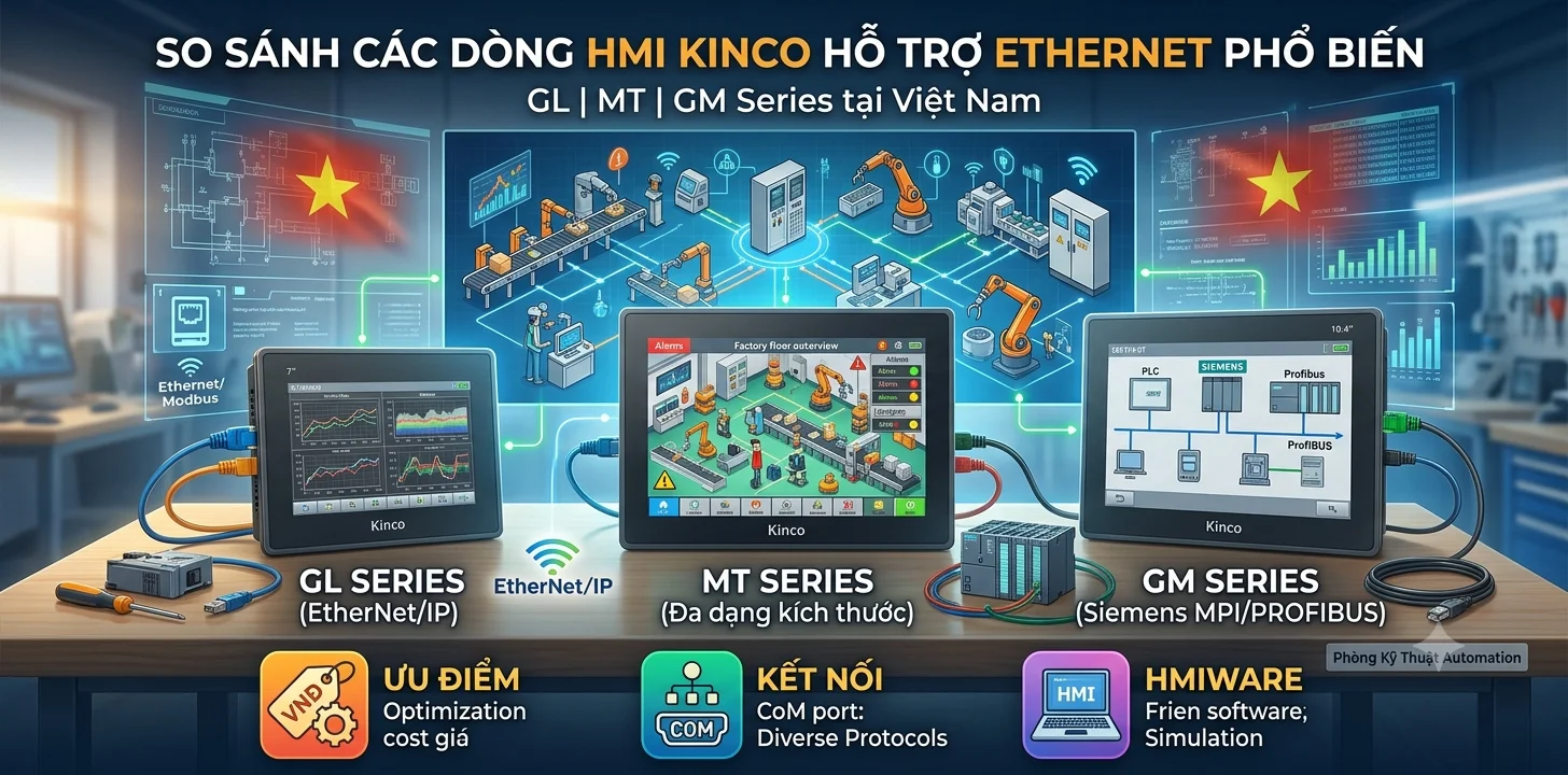 HMI Kinco: Các dòng phổ biến và thông số kỹ thuật cần biết trước khi chọn mua