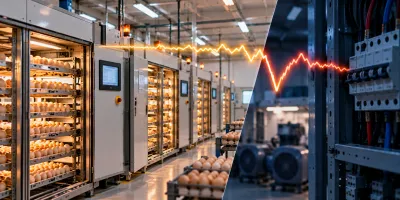 Sụt áptrên máy ấp trứng công nghiệp: nguyên nhân, rủi ro tỷ lệ nở và giải pháp UPS/ổn áp