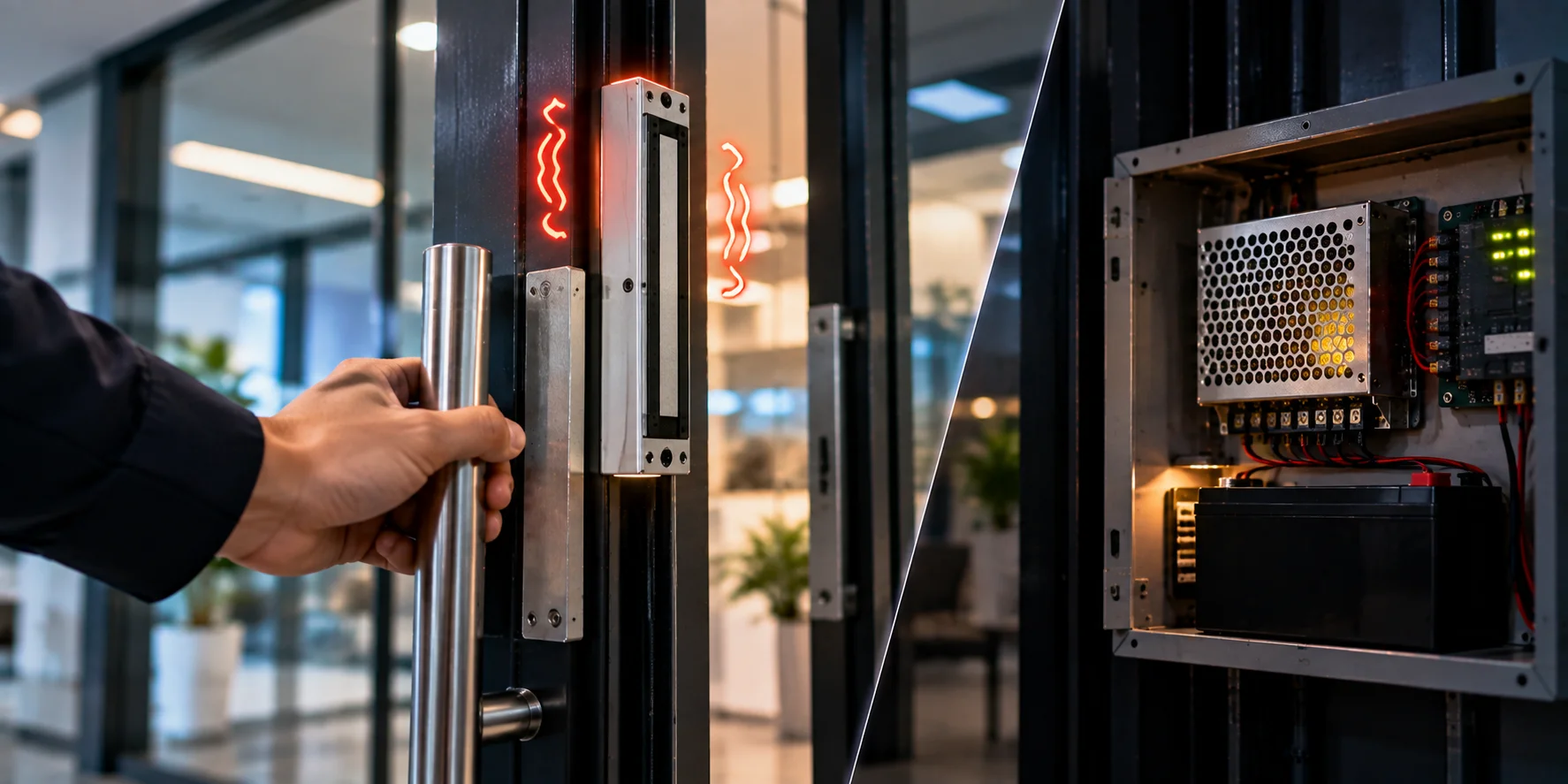 Brownout và Surge trên hệ thống Access Control: khóa kêu rung không hút chặt và sét lan truyền qua cáp Wiegand ngoài trời