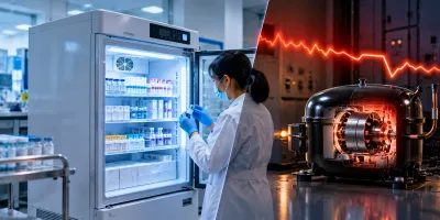 Sụt Áp Trên Tủ Lạnh Bảo Quản Vắc-Xin Haier Biomedical: Nguyên Nhân, Rủi Ro Máy Nén Và Giải Pháp UPS/Ổn Áp