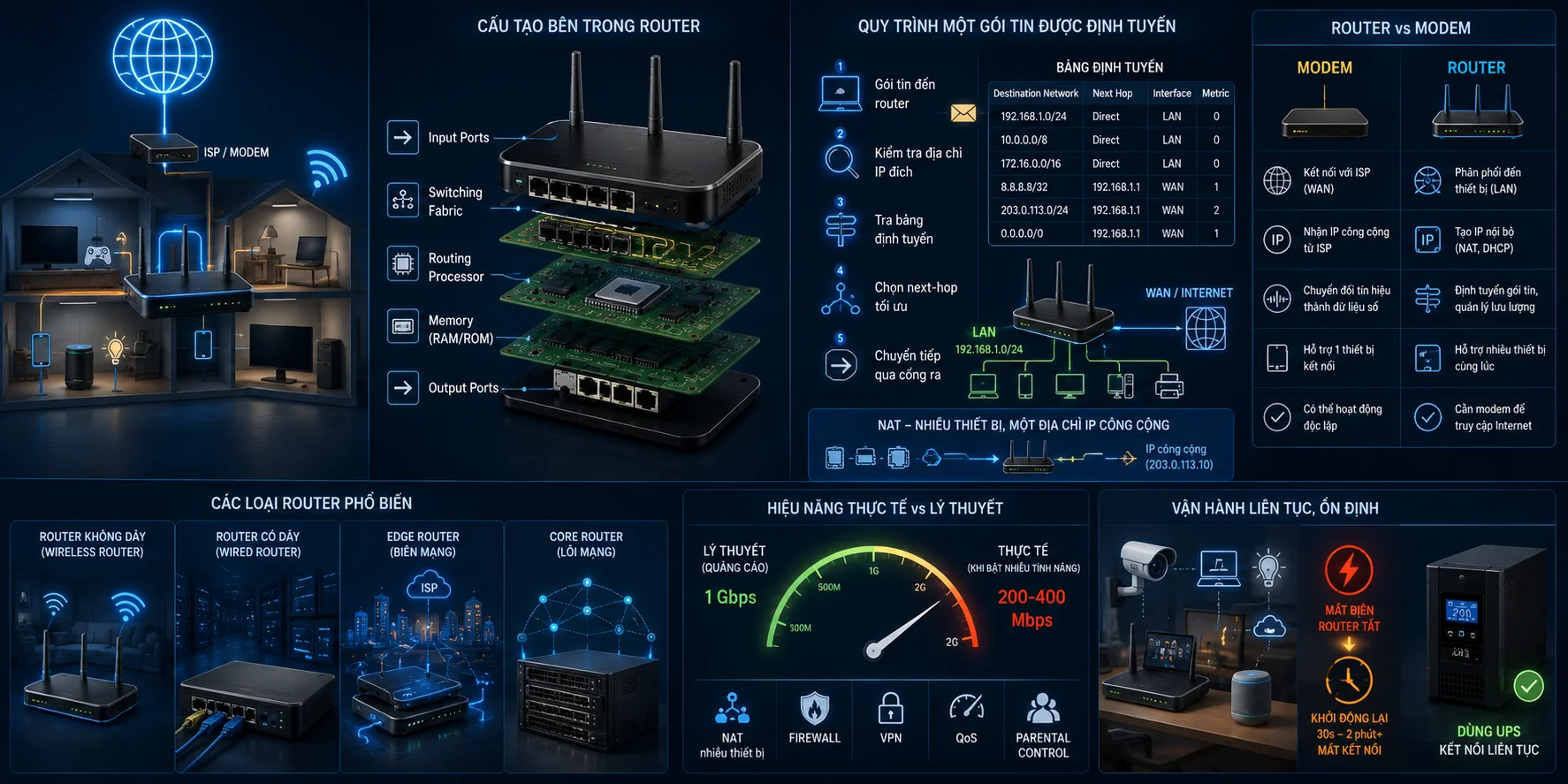 Router là gì? Cấu tạo, nguyên lý hoạt động và phân biệt với Modem