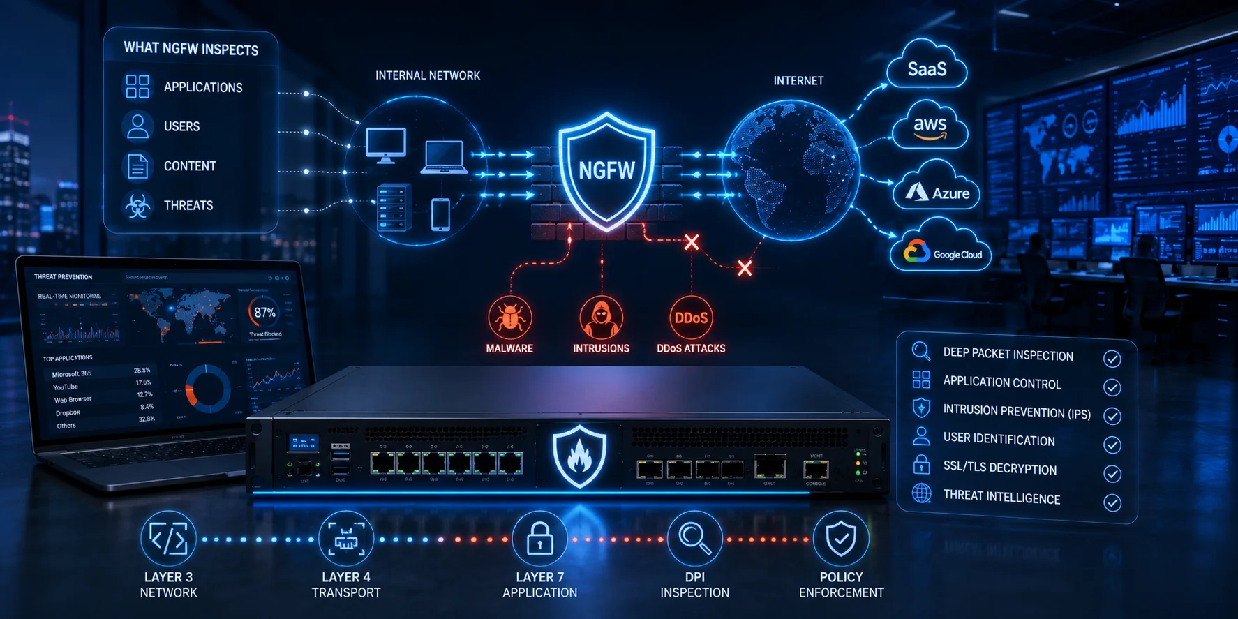 Next-Generation Firewall (NGFW) là gì? Khác gì firewall truyền thống và UTM?