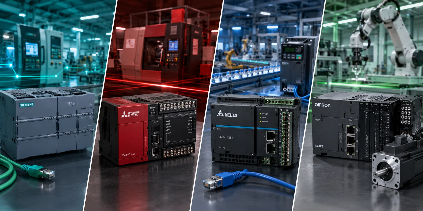 So sánh PLC Mitsubishi, Siemens, Delta, Omron: Nên chọn hãng nào cho dự án của bạn?