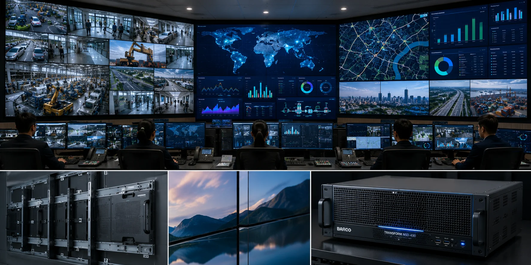 Màn hình ghép (video wall) cho phòng điều khiển, trung tâm giám sát: giải pháp từ Barco và 4TheWall