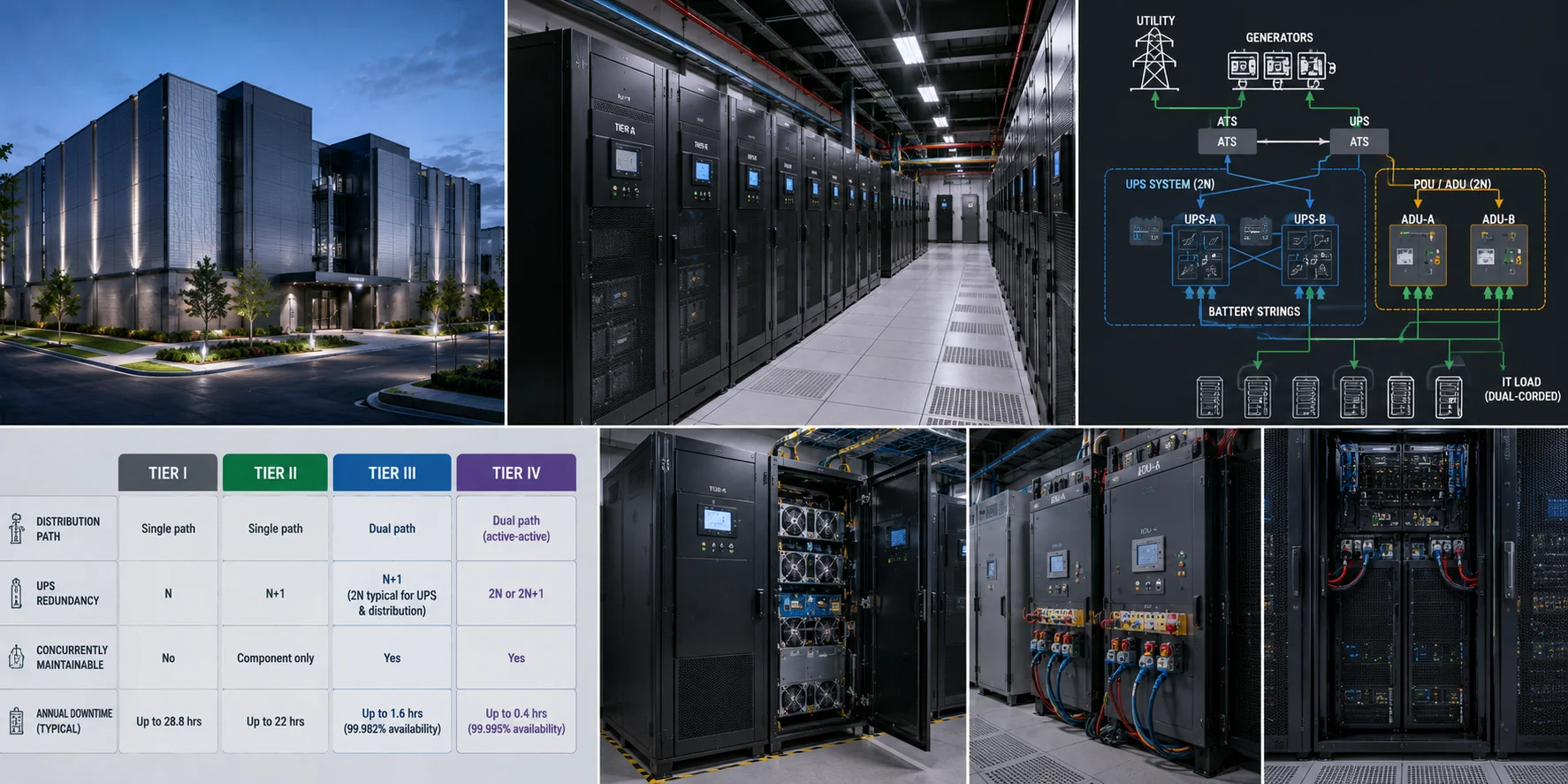 Kiến trúc điện Data Center: Giải mã chuẩn Tier — và chính xác nơi cần dự phòng UPS
