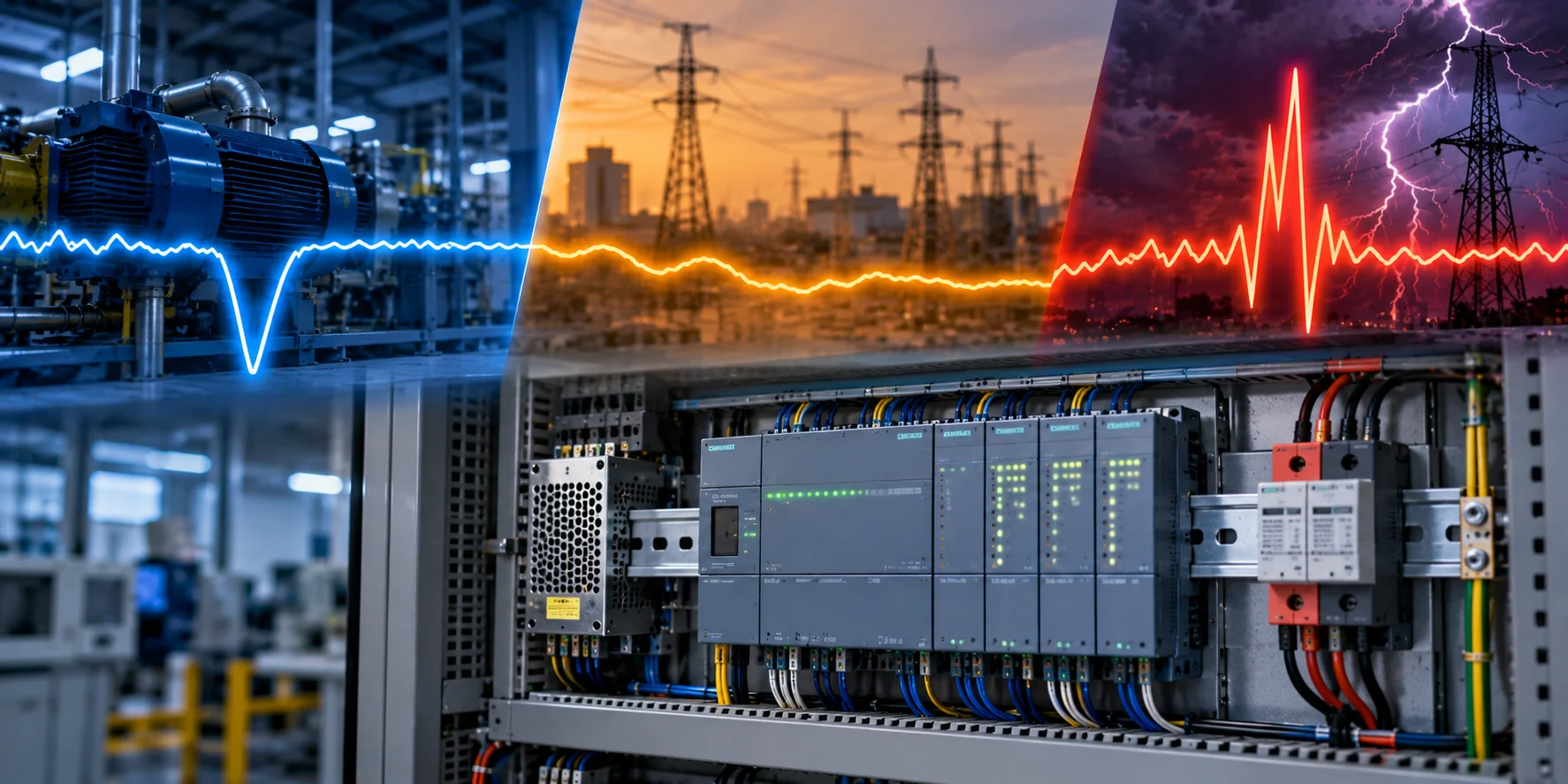 Brownout Và Surge Trên PLC Siemens S7-1200: Phân Biệt Với Voltage Sag Và Cách Chọn Đúng Thiết Bị Bảo Vệ