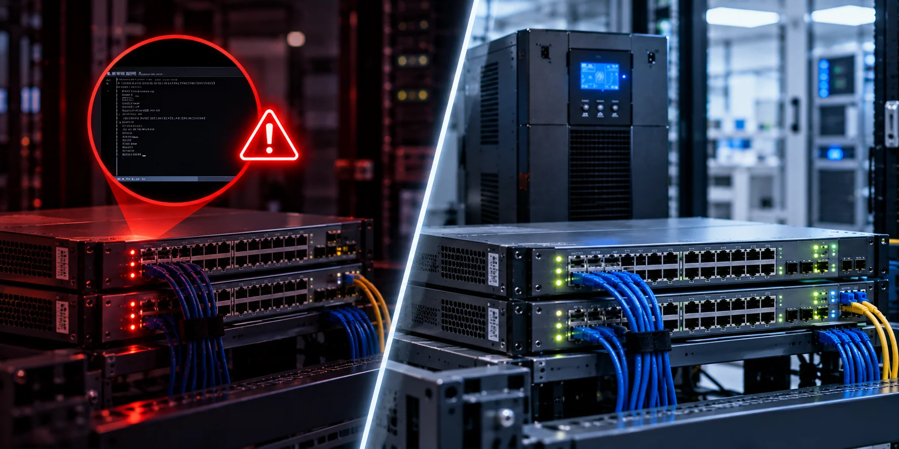 Mất điện hoàn toàn trên Core Switch Cisco Catalyst 9300: rủi ro kẹt ở ROMmon khi mất điện giữa lúc nâng cấp firmware, và cơ chế cắt cổng có trật tự khi StackPower cạn ngân sách