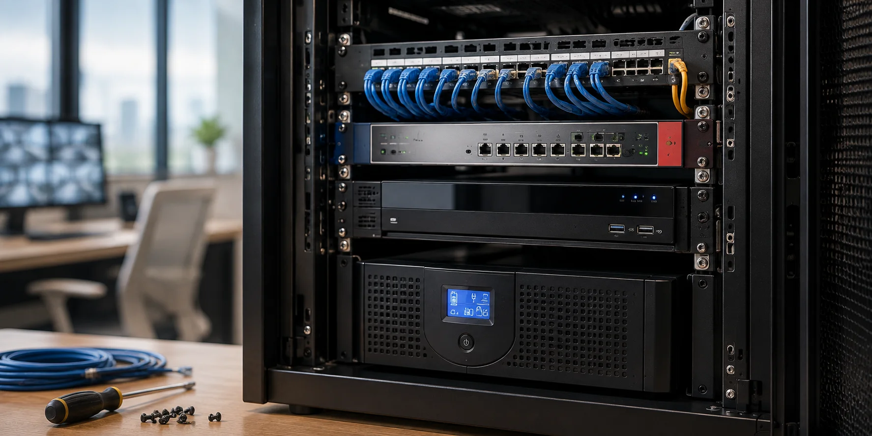 Cách tính công suất UPS cho tủ rack mạng: Switch + Firewall + NVR trong cùng hệ thống